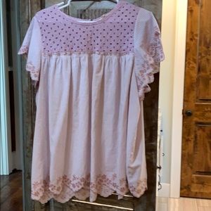 Pink lace detail top